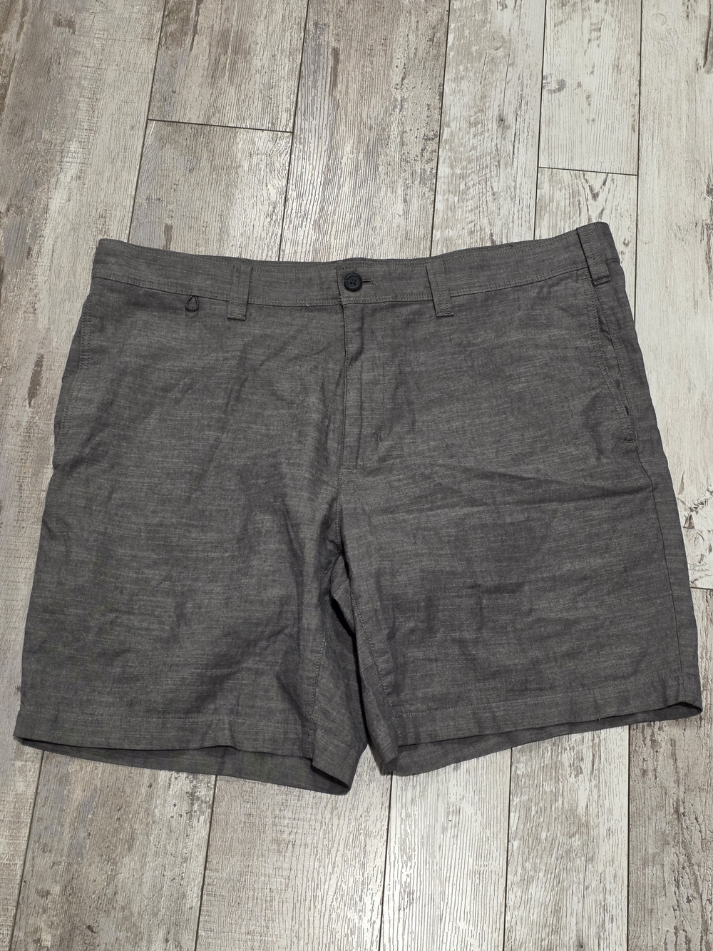 36W Men's Eddie Bauer Casual Flat Front Chino Shorts Hazy Lightweight Cotton